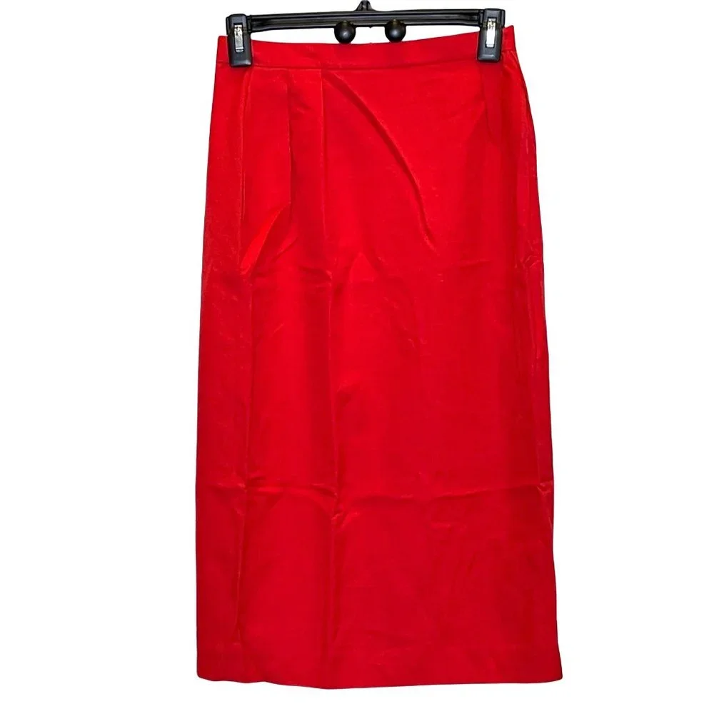Christian Dior The Suit Blazer Skirt 2 piece Rayon Red Size 8 Vintage - Picture 6 of 10
